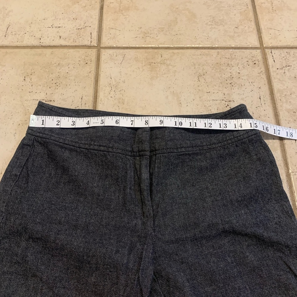 Dalia Collection Wide-Leg Cropped Culotte Pants - Gray Denim - Size 6 - Picture 2 of 5